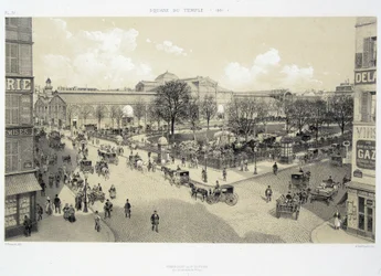 Der Tempelplatz im Jahr 1881 - in „Paris durch die Jahrhunderte: der Tempel und die Rue Royale“, spätes 19. Jahrhundert