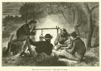 Die Kolonisten von Queensland (Gravur)
