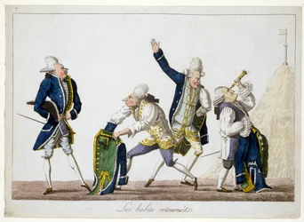 Les Habits Retournés, ca. 1815 (handkolorierte Gravur)