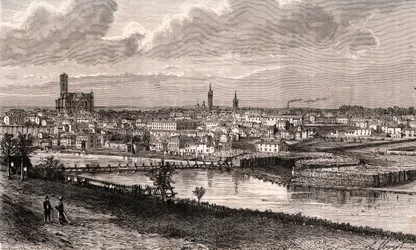 Limoges - Haute-Vienne - Gravur in „La France illustree: Geographie, Geschichte, statistische Verwaltung“ von V.A. Malt-Brown. 1884