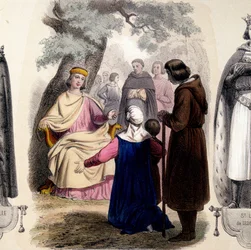 Ludwig IX., genannt Saint Louis (1214-1270), der unter einer Eiche Recht spricht