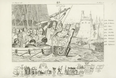 Ludwig IX. von Frankreich führt den Angriff auf Damiette, Ägypten, 7. Kreuzzug, 1249