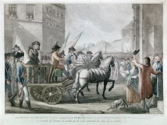 Marie-Antoinette wird zur Guillotine geführt, 16. Oktober