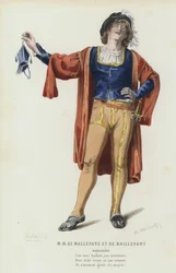 M M De Mallepaye Et De Baillevant (farbiger Stich)