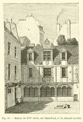 Haus aus dem 16. Jahrhundert, Rue Saint-Paul, Nr. 39, abgerissen 1832