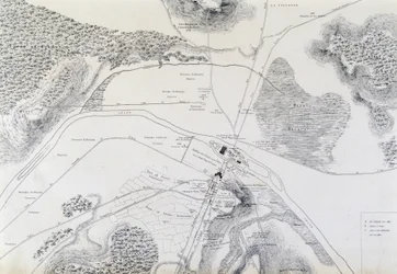 Karte der Stadt Lutetia (heute Paris) und ihrer Umgebung, 1882