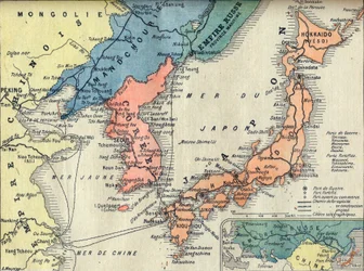 Karte des Theaters des Russisch-Japanischen Krieges - Illustration für Le petit Journal, 28. Februar 1904