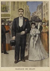 Hochzeit eines Riesen, Pantin, Frankreich, 1897