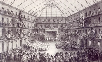 Maifeier im Familisterium von Guise, aus Solutions Sociales von Jean-Baptiste Andre Godin, Paris, 1871