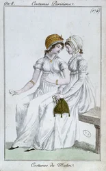 Morgenkleid, Modeplatte aus Costumes Parisiens, 1800
