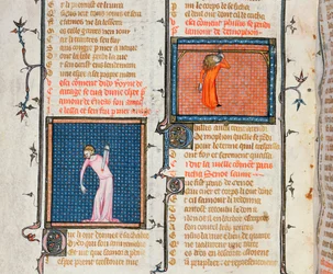 Ms. 1126: Didos Suizid mit dem Schwert und Phyllis