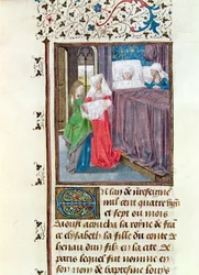 Die Geburt von Ludwig (1187-1226) im Jahr 1187, aus der Histoire des Nobles Princes de Hainaut, von Jacques de Guise