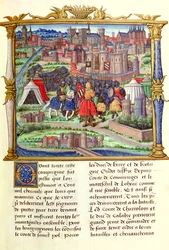 Die Ankunft des Grafen von Charolais und seiner Armee bei der Belagerung von Paris, aus den Memoiren von Philippe de Commines, 1489-98