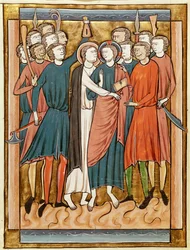 Ms 3016 fol.15v Der Kuss des Judas, aus Psautier à l