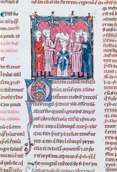 Ms. 372 fol. 158v Inthronisierung eines Bischofs, aus den Décrets de Gratien
