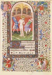 Ms 547 fol.13 Geißelung, aus einem Stundenbuch einer Frau aus Poitiers