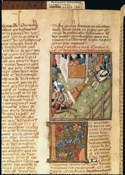 Ms 622 fol.221v Die Folterung von Brunhilda aus Des Hommes Illustres, ca. 1460