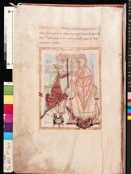 Dagobert I. investiert den heiligen Audomarus Omer als Missionsbischof