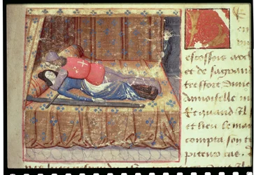 Ms Hunter 252 f.12r Eine Bettszene, aus 