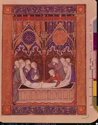 Das Begräbnis von Jakob in Kanaan, aus dem Psalter von St. Louis, ca. 1258-70