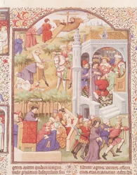 Szenen aus dem Leben des Heiligen Jakobus des Älteren (gest. 44) aus dem Brevier des Herzogs von Bedford, ca. 1424-35