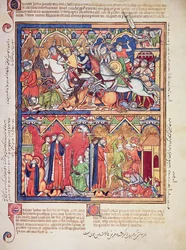 Josua, aus der Morgan Picture Bible, ca. 1244-54