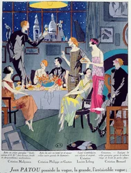Silvester, Modeplatte aus Art, Gout, Beaute, veröffentlicht in Paris, Dezember 1923 (Pochoir-Druck)
