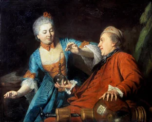 Nicolas Bergeat und Madame de Maisoncel bei einem Physikexperiment (anonymes Gemälde der französischen Schule, 1770)