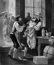Nicolas Louis Vauquelin, ein französischer Chemiker (1763-1829), arbeitete zuerst in einer Apotheke. in „Populäre Geschichte der Wissenschaften, Erfindungen und Entdeckungen von den ersten Jahrhunderten bis zur Gegenwart“ von Bitard Adolphe 1880