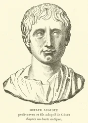 Octavian Augustus, Großneffe und Adoptivsohn und Erbe von Julius Caesar