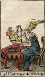 Odyssee von Homer: die treue Penelope, die Frau des Helden Odysseus, die ständig ein Tuch webt und verteidigt, während sie auf die Rückkehr ihres Mannes nach Ithaka wartet.