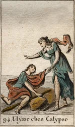 Odyssee von Homer: Odysseus wird von der Nymphe Kalypso auf ihrer Insel entdeckt. Aus 