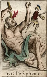 Odysseus (oder Ulysses) blendet den Zyklopen Polyphem, aus 