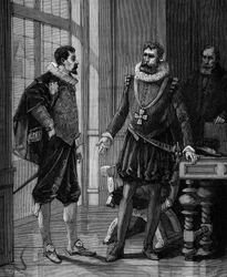 Olivier De Serres (1539 - 1619) französischer Agronom mit Heinrich IV., König von Frankreich (1553-1610).