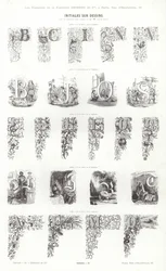 Seite aus Vignettes Typographiques (Gravur)