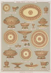Seite aus dem Katalog des Grand Depot de Porcelaines, Faiences et Verreries