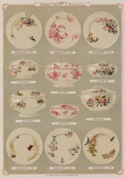 Seite aus dem Katalog des Grand Depot de Porcelaines, Faiences et Verreries