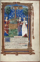 Festzug an der Fontaine du Ponceau. Aus einem Manuskript über die Hochzeit von Mary Tudor mit Ludwig XII. von Frankreich.