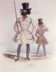 Pariser Dandys beim Bal Chicard, 1840