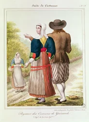 Bauern aus Guerande, aus Les Costumes Bretons de Charpentier