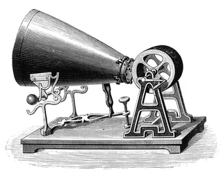Phonautograph, erfunden von Edouard Leon Scott de Martinville