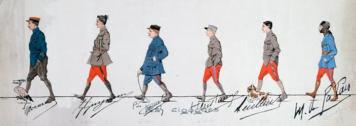 Piloten des Geschwaders „Die Störche“ während des Ersten Weltkriegs. Paris. Museum der Zwei Weltkriege