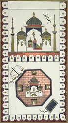 Plan der Al-Aqsa-Moschee und des Felsendoms, nach einem arabischen Manuskript aus dem 18. Jahrhundert