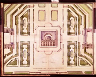 Plan der Grand Terrasse des Château de Marly, 1714
