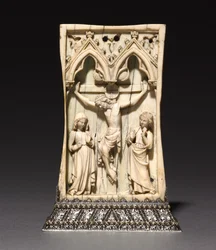Plakette: Die Kreuzigung, Französisch oder Englisch, ca. 1345-1365