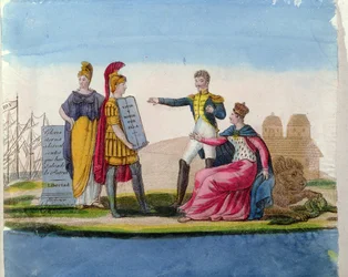 Populäre Bildsprache zu Ehren von Bolivar, ca. 1820-30