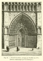 Mittleres Portal, arrangiert von Soufflot 1771, Zeichnung von M. Boulanger