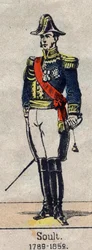 Ganzkörperporträt von Nicolas Soult, Marschall von Frankreich, Herzog von Dalmatien. Bild von Epinal aus dem späten 19. Jahrhundert.