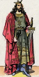 Porträt von Chilperich I., König der Franken von 561 bis 584.