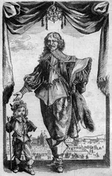 Porträt von Claude Deruet (1588-1660), französischer Maler. Gravur aus der „Histoire de la Gravure“ von Georges Duplessis